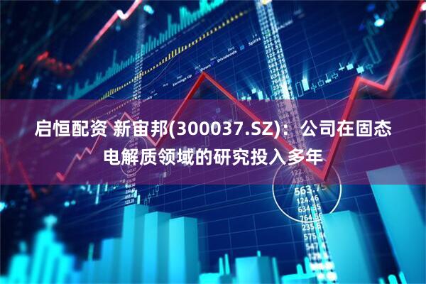 启恒配资 新宙邦(300037.SZ)：公司在固态电解质领域的研究投入多年